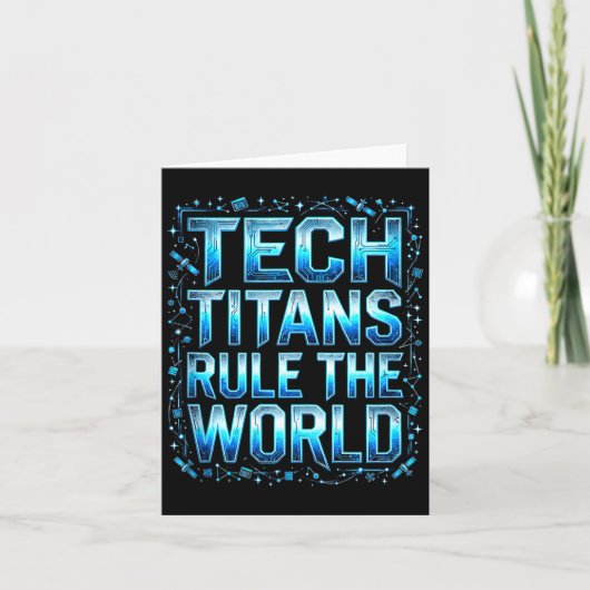 Tech Titans Rule Funny Big Technology Satire Wer G Kaart (Voorkant)