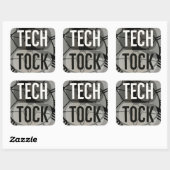 Tech Tock Vierkante Sticker (Vel)