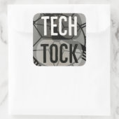 Tech Tock Vierkante Sticker (Tas)