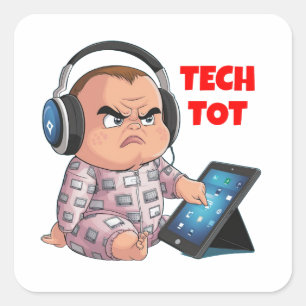 Tech-topje Vierkante Sticker