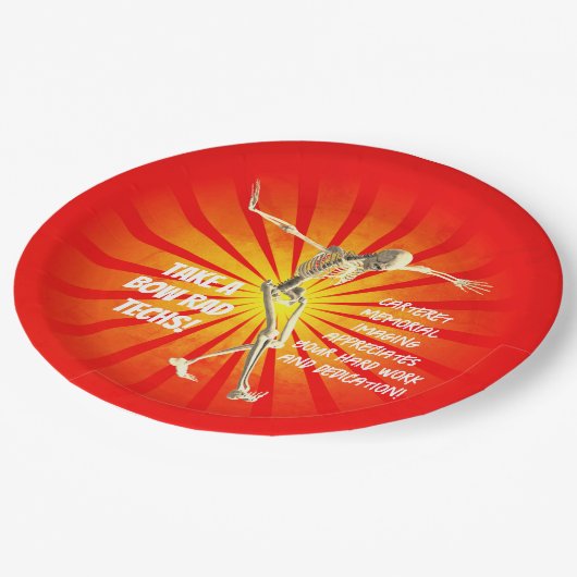 Tech-waardering van het slagerskelet papieren bordje (Gekanteld)