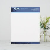 Tech Wereldbol Letterhead Gepersonaliseerd Briefhoofd (Staand voorkant)