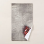 Técherie | Coeur avec goutte rouge et or saignant (Serviette à main)