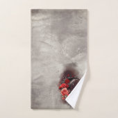 Técherie | Lune de croissant avec des roses rouges (Serviette à main)