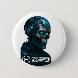 TECHEVOLUTION – CYBORG SKULL RONDE BUTTON 5,7 CM