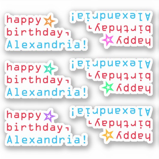 Techie "happy birthday" + Star Shape Stickers (Voorkant)