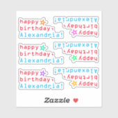 Techie "heureux anniversaire" + Stickers forme éto (Feuille)