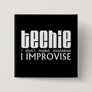 Techie Improvise Vierkante Button 5,1 Cm