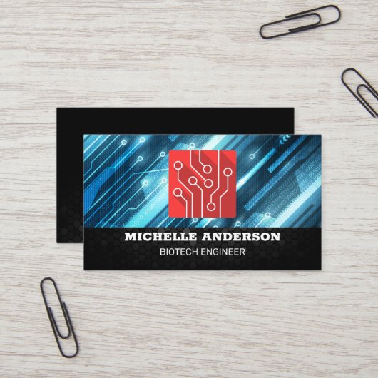 Techie Logo | Circuitry Modules Visitekaartje (Voorkant / Achterkant in situ)