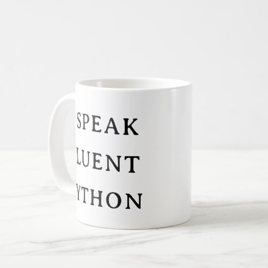 Techie Python Mug - Je parle cadeau Python fluide (Devant gauche)