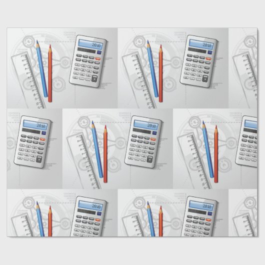 Technical Drawing Office Supplies Cadeaupapier (Vlak)