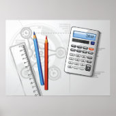 Technical Drawing Office Supplies Poster (Voorkant)