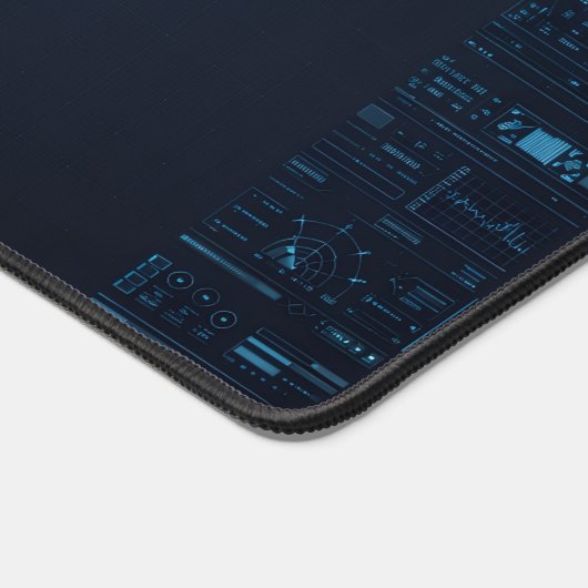 Technical HUD Blueprint Schematic Gaming Desk Mat (Coin)