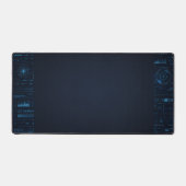 Technical HUD Blueprint Schematic Gaming Desk Mat (Recto)