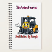 Technical Notes Forklift Cartoon Mascot Notebook Planner (Voorkant)
