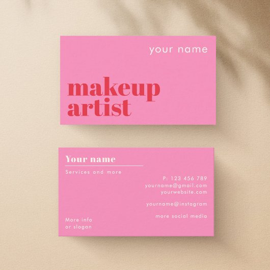 Technicien artiste maquillage Carte de visite mode