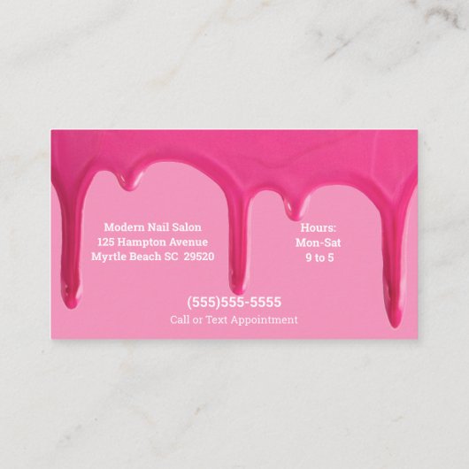 Technicien de clou Carte de visite de goutte polon (Dos)