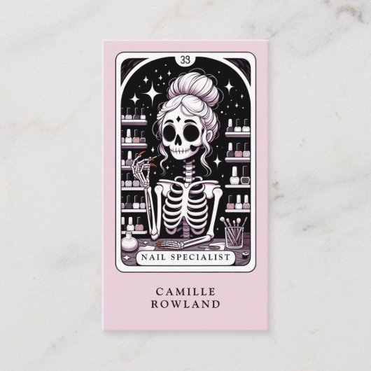 Technicien de clou de Tarot Carte de visite rose (Devant)