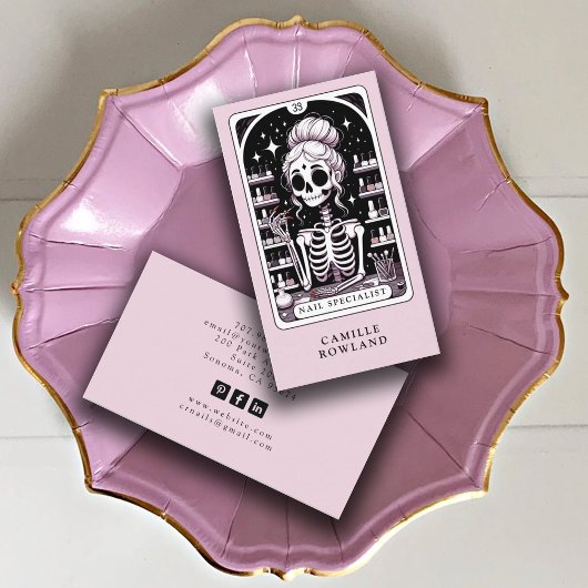 Technicien de clou de Tarot Carte de visite rose