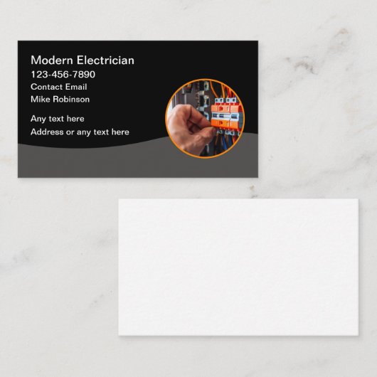 Technicien électricien Carte de visite (Devant / Derrière)