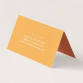 Technicien en Ongles Orange Lettres Triples Cartes (Dos)