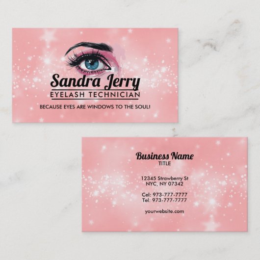 Technicien Eyelash Slogans cartes de visite (Devant / Derrière)