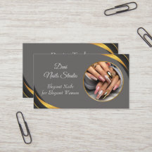 Technicien Nail Carte de visite - Chic, Editable D