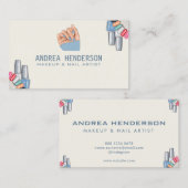 Technicien-ongle Cartes de visite, Maquillage d'ar (Devant / Derrière)