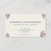 Technicien-ongle Cartes de visite, Maquillage d'ar (Dos)