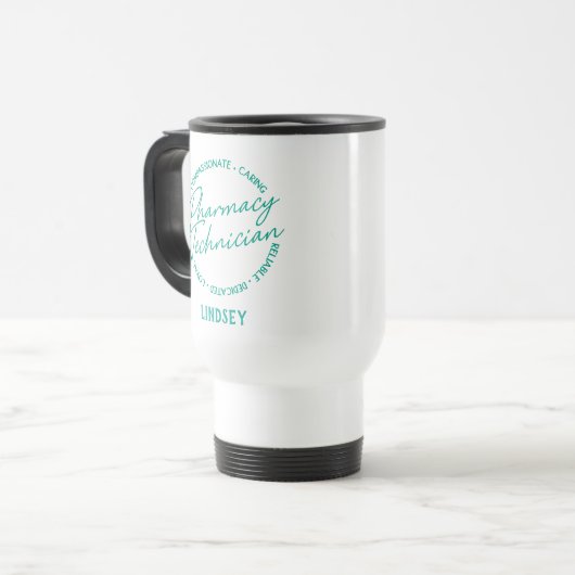 Technicien pharmacien personnalisé Voyage Mug (Devant gauche)