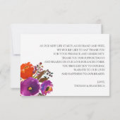 Technicolor Floral Aquarelle Carte de remerciement (Dos)