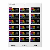 🌈Technicolor Love – Étiquette d'adresse Fleur de  (Feuille entière)