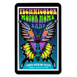 Technicolor Motor Home Groovy Peace Butterfly Magneet