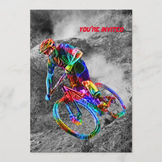 Technicolor Mountain Biker die op een spoor blijft Kaart