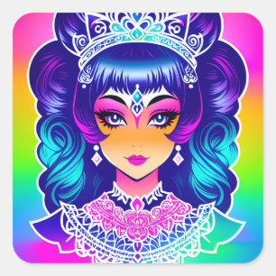 Technicolor Princess Sticker