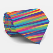 Technicolor stroken stropdas (Opgerold)