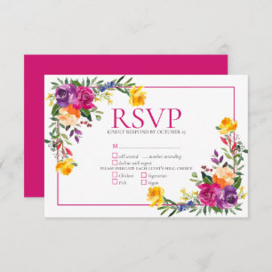 Technicolor tendance Boho mariage floral RSVP