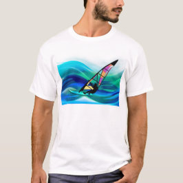 Technicolor Windsurfer in een tyfoon T-shirt