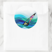 Technicolor Windsurfer in een Typhoon Ronde Sticker (Tas)