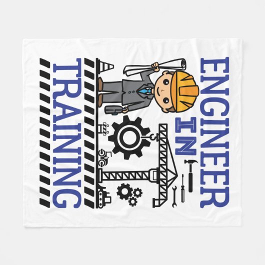 Technicus in trainingsborden STEM Fleece Deken (Voorkant (Horizontaal))