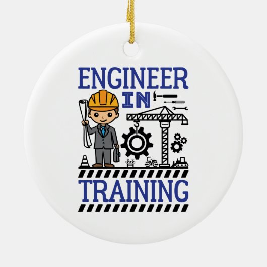 Technicus in trainingsborden STEM Keramisch Ornament (Achterkant)