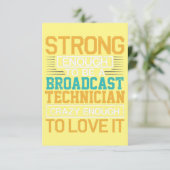 Technicus is zo gek dat hij een omroeptechnicus is bedankkaart (Staand voorkant)