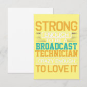 Technicus is zo gek dat hij een omroeptechnicus is bedankkaart (Voorkant / Achterkant)