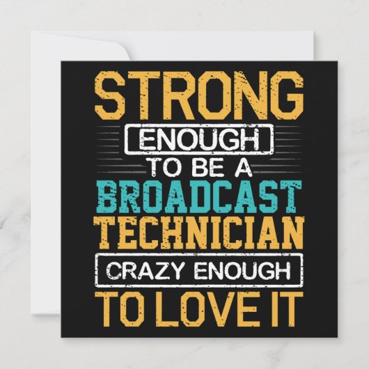 Technicus is zo gek dat hij een omroeptechnicus is kaart (Voorkant)