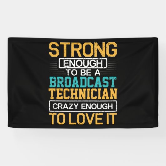 Technicus is zo gek dat hij een omroeptechnicus is spandoek (Horizontaal)