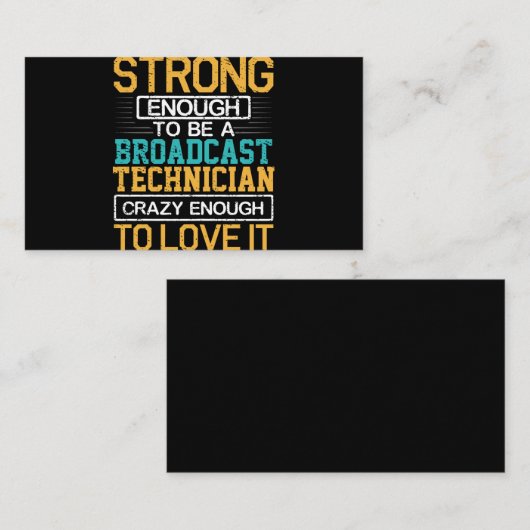 Technicus is zo gek dat hij een omroeptechnicus is visitekaartje (Voorkant / Achterkant)