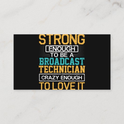 Technicus is zo gek dat hij een omroeptechnicus is visitekaartje (Voorkant)
