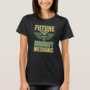 Technicus Skull - Engineer Vliegtuig Mechanic Prem T-shirt