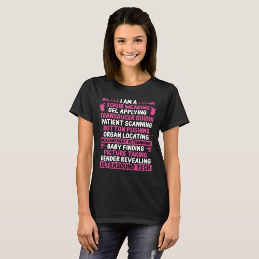 Technicus Ultra Tech-tech-taakSonograaf T-shirt (Voorkant volledig)