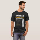 Technicus Uurly Rates Cft Funny Mechanical Engine T-shirt (Voorkant volledig)